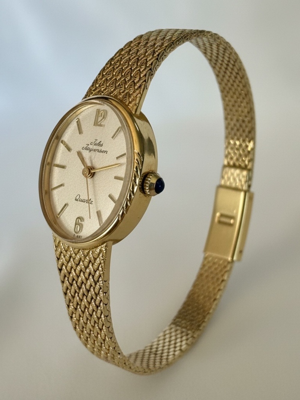Vintage Working Quartz Jules Jergesen Watch Gold Analog